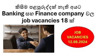 Latest Banking amp Finance Job Openings in Sri Lanka  August 2024 Vacancies  Apply Now [upl. by Hguh]