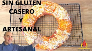 Cómo hacer ROSCÓN DE REYES SIN GLUTEN casero y fácil Escuela de panadería [upl. by Ulrike]