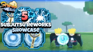 The New 5 Subjutsu Reworks in Shindo Life Showcase [upl. by Acinej]