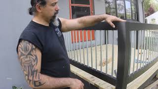 Do it Yourself Modern Deck Railing on a Budget [upl. by Lyrej]