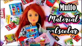 DIY Muito Material Escolar em Miniatura para Barbie Fácil de Fazer  Vídeo Miniaturas Craft paper [upl. by Orabla]