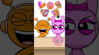 Orange vs Pink Emoji Eating Challenge [upl. by Ayojal]