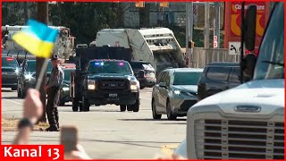 On his trip to US Zelenskyy visits Pennsylvania ammunition factory with large cortege [upl. by Magnuson]