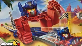 Angry Birds Transformers Telepods Optimus Prime Bird Raceway [upl. by Akeemat]