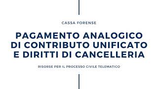 Pagamento analogico contributo unificato e diritti di cancelleria [upl. by Westhead]