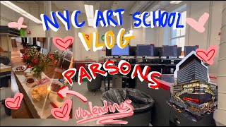 day in the life PARSONS  NYC art school vlog  Galentines 2023 [upl. by Jameson928]