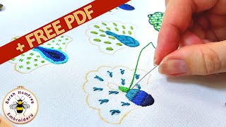 FIVE great stitches for filling closed shapes  Hand Embroidery stitches for solid shapes [upl. by Geiger]