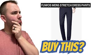 Fliwos mens stretch dress pants review and fit [upl. by Anigroeg916]