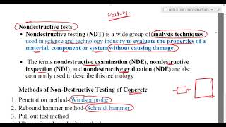 NON DESTRUCTIVE TESTS ON CONCRETE AND ITS PURPOSERCC STRUCTURES PART 14 JKSSB JE amp JKPSC AE CIVIL [upl. by Artsa]