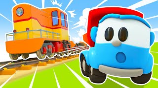 Car cartoons amp car cartoon full episodes  Leo the Truck amp train station for trains [upl. by Myrtia]