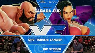 SFV DNG  Itabashi Zangief vs 801 Strider Canada Cup 2017 Top 8  CPT2017 [upl. by Nylidnam]