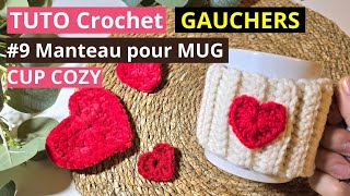 9TUTO CROCHET GAUCHER  Personnalise ton MUG avec un COZY motif COEUR ❤️ surmesure  DIY Facile [upl. by Vita20]