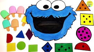 Cookie Monster Colors Shapes amp Counting Learning Activity  Educational Videos for Toddlers [upl. by Yeoz]