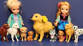 Elsa amp Anna toddlers take their dog to a grooming place  Barbie dolls [upl. by Lleon]