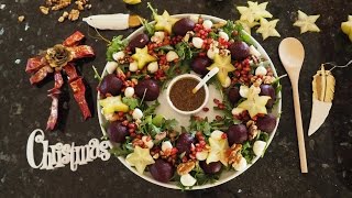 CHRISTMAS WREATH SALAD  Making Friends With Salad  Food For Fight  Dietitian [upl. by Anialed]