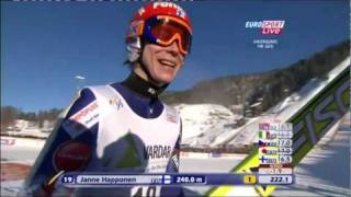 Janne Happonen Vikersund 2011 240m New PB [upl. by Dviad686]