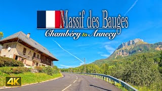 Scenic Drive through the Massif des Bauges in France 🇫🇷 Driving from Chambéry to Annecy [upl. by Aurie]