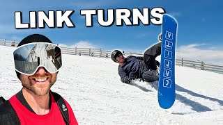 Teaching Beginner Snowboarder How To Link Turns [upl. by Adnoval]