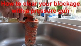 Clearing blocked waste pipes with a pressure gun [upl. by Ainessej]