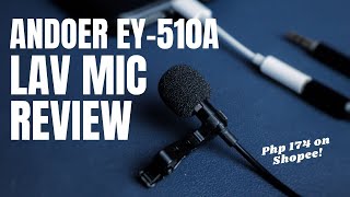 AFFORDABLE LAVALIER MIC FROM SHOPEE A review of the Andoer EY510A lav microphone [upl. by Nuahsor]