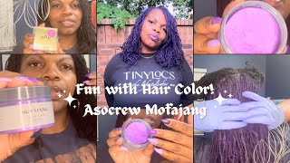 Fun with Hair Color Trying Asocrew Mofajang Hair Wax on My Microlocs 💜 AsocrewMofajang [upl. by Perr]