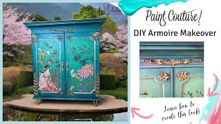 Upcycled Furniture Makeover  DIY Armoire Transformation  Using Furniture Moulds [upl. by Arednaxela]