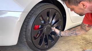 HOW To Do a Wheel Ceramic Coating Tesla Model 3 Performance [upl. by Melan]