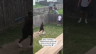 Salvador Perez Plays Wiffle Ball with Kids in Kansas City shorts backyardbaseball memories mlb [upl. by Rockwood]