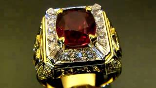 VANTEGold Top DESIGN RUBY DIAMOND 18K YELLOW GOLD RING JEWELRY [upl. by Adai]