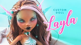 Winx Dark LaylaAisha • Halloween Collab • Monster High Custom Doll Tutorial [upl. by Naujtna]