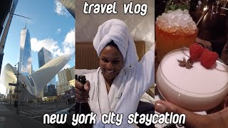 NYC StaycationTravel Vlog  Artezen Hotel Room Tour Alamo Drafthouse dinneramp a cute cocktail bar [upl. by Aramak]