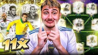 11x Icon Moments packs decide my FIFA 22 team [upl. by Enelrats]