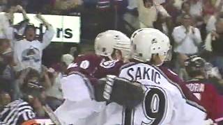 Joe Sakic Goal  Game 2 2001 Stanley Cup Finals [upl. by Anitnamaid534]