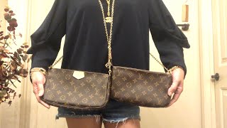 Louis Vuitton Pochette Accessoires NM vs Multi Pochette Accessoires  Comparison  Mod Shots [upl. by Raseda535]