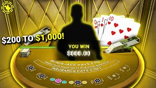 200 TO 1000 CHALLENGE ON BLACKJACK [upl. by Nudd267]