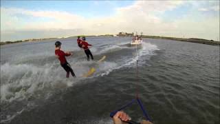 GoPro 4 water skiers around the boat [upl. by Sirapal]