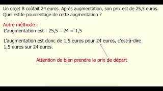 Calculer un pourcentage daugmentation [upl. by Peirce357]