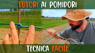 SOSTEGNO per POMODORI con Filo TUTORI per RAMPICANTI  Orto Vlog Supertranquillo orto tutorial [upl. by Kohl]