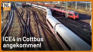 Willkommen in Cottbus  ICE4 vor Eröffnung des neuen Bahnwerks Mitte Januar angekommen [upl. by Deva]