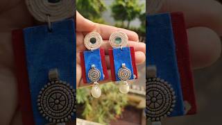 Fabric earrings making tutorial ✨diy earrings earrings ytshorts shorts [upl. by Atnad]