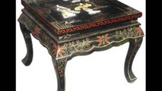 Chinese Hand Painted Wooden Crafts Ancient Traditional Furniture Lacquer Work Furnitures Works [upl. by Nonohcle]