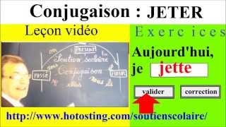 Conjugaison ce1 ce2  verbe jeter 1er groupe  imparfait présent futur [upl. by Keavy]