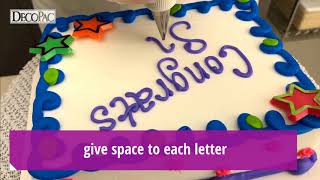 Decorating Tip Writing in Print on a Cake [upl. by Tobe277]