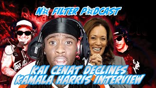 No Filter Kai Cenat Declines Kamala Harris Interview [upl. by Noryb]