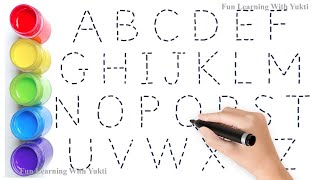 Alphabet Writing Along The Dotted Lines for Toddlers and Kids  ABCD alphabet writing  ABC song [upl. by Missi]