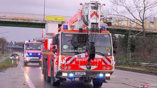 GROSSER STURMSCHADEN IN RATINGEN  Einsatzfahrt Rüstzug der Berufsfeuerwehr Düsseldorf [upl. by Triny]