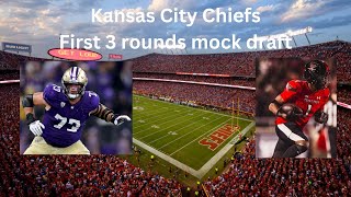 Kansas City Chiefs Mock Draft  First 3 Rounds [upl. by Ibok]