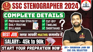 SSC Stenographer 2024 complete details Strategy study routine syllabus eligibility cutoff [upl. by Hobie794]