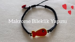 MAKROME BİLEKLİK YAPIMI  Macrame Bracelet Tutorial [upl. by Eiralih128]