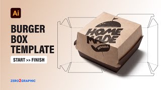 How to Burger Box Template design in Adobe Illustrator 2022 CC [upl. by Melisent]